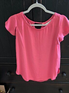 Loft Casual Short Sleeve Shirt with Ruffle Arm Holes & Back Size XSmall